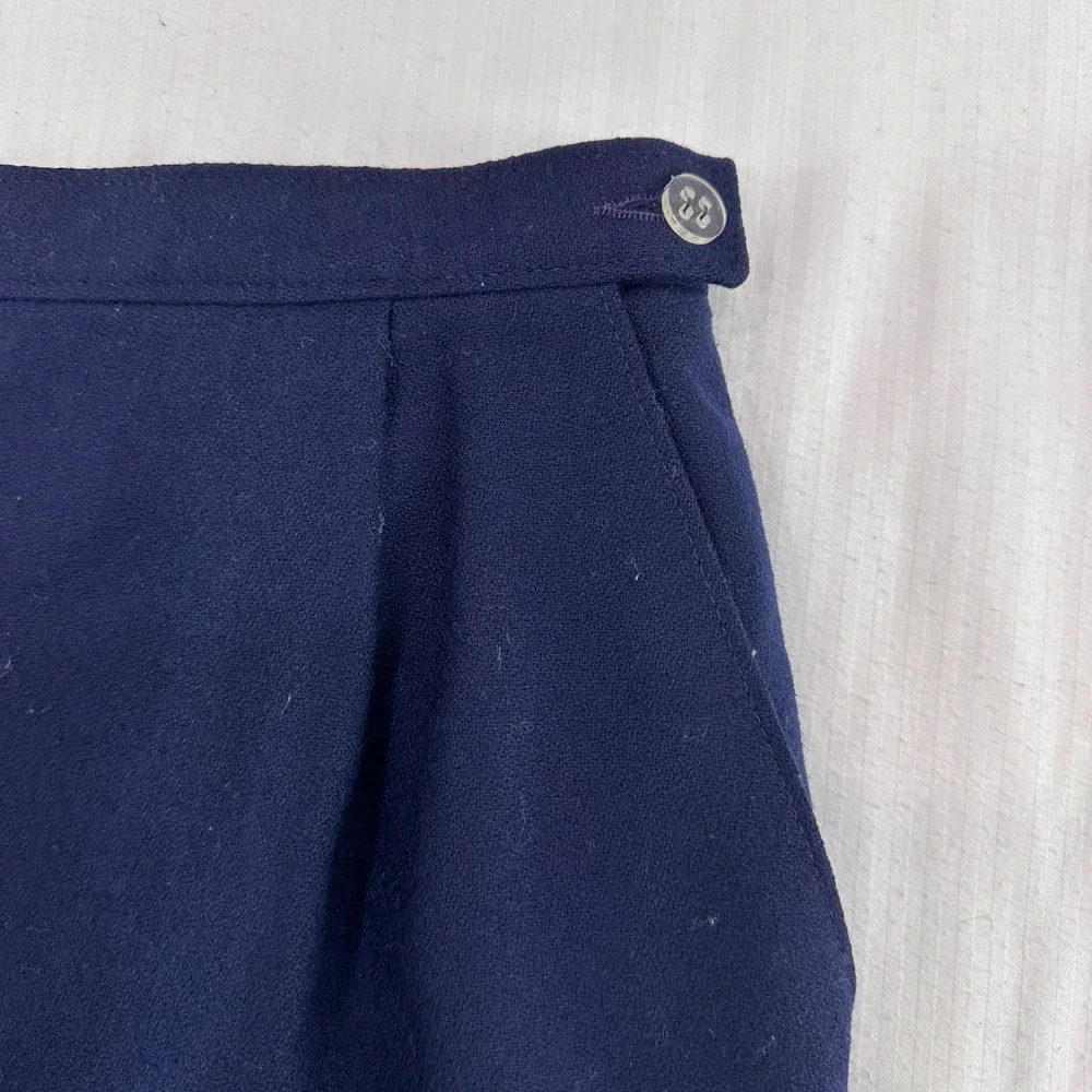 Vintage Pendleton Petite Wool Pencil Skirt 6 Navy Blue P566-203‎ | Dark Academia